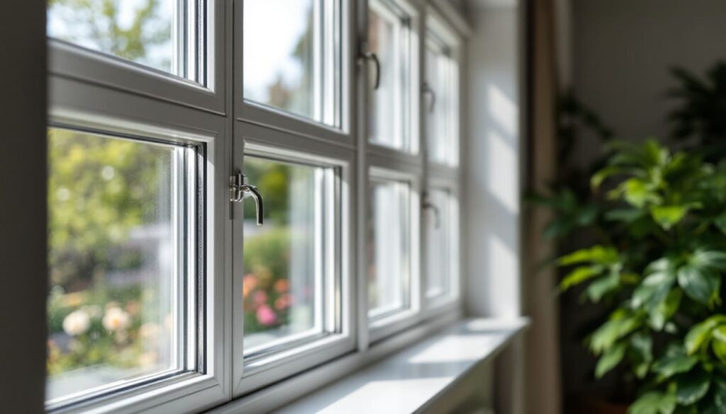 reflejo en ventana blanca de casa