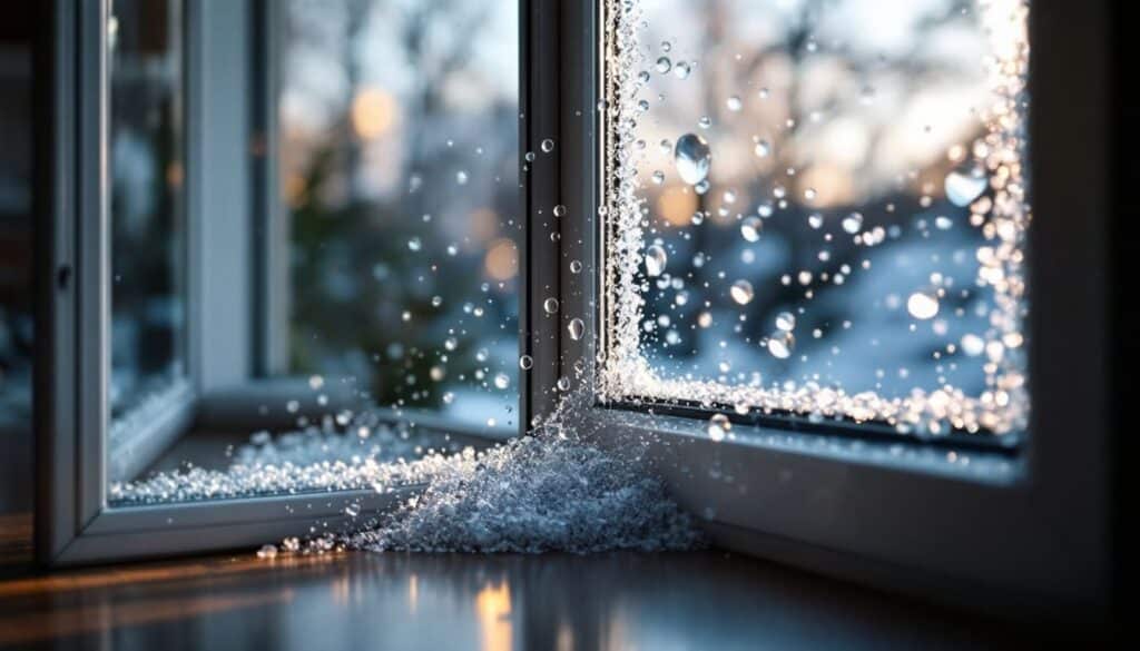 ventana abierta nieve frio invierno cristal hielo